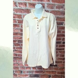Men's LUNA PIER Cotton Knit Long Sleeves Polo Shirt XL